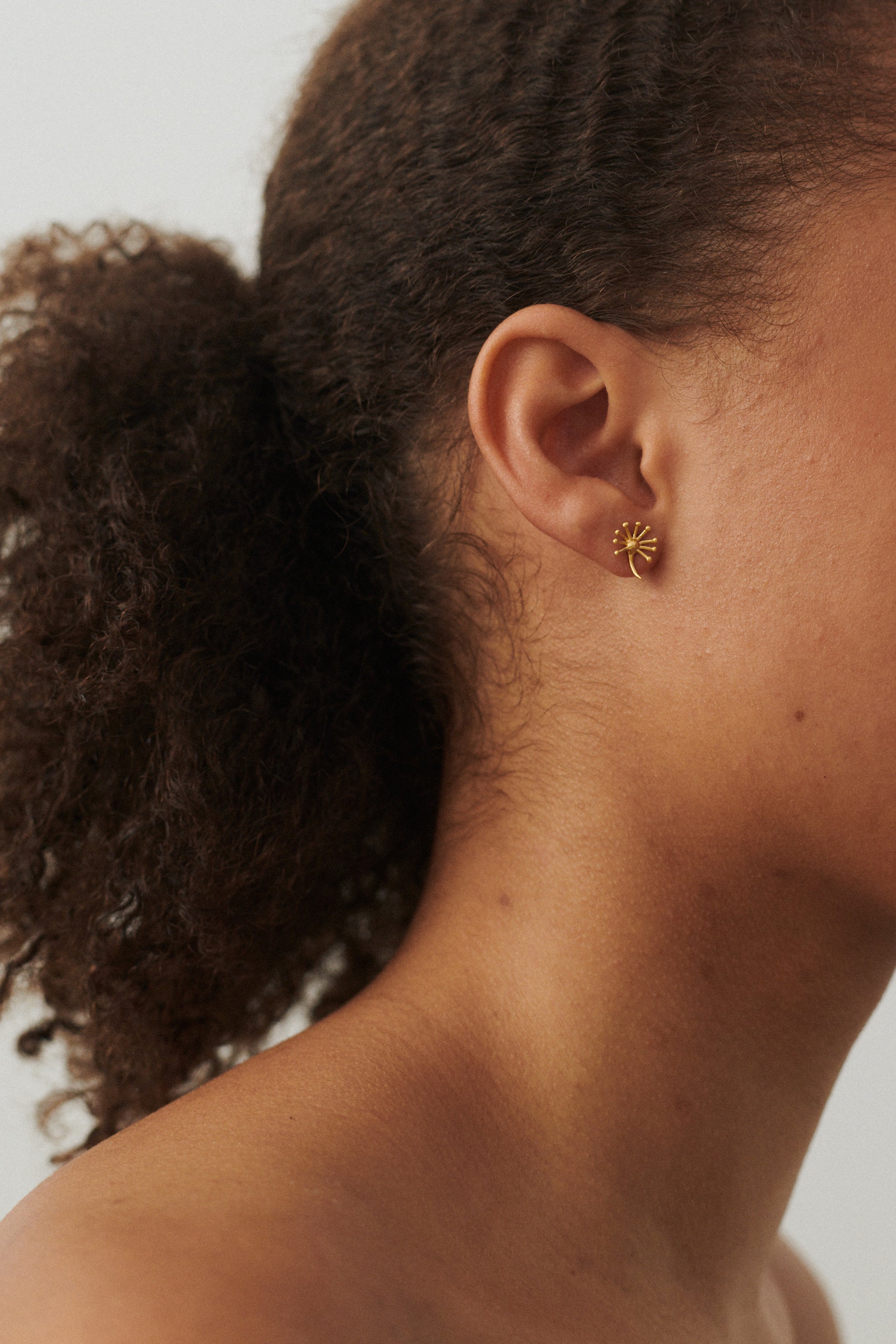 Dandelion ørestikker - forgyldt